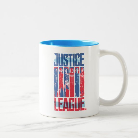 Justizielle Liga | Pop der Blue & Red Group Art Zweifarbige Tasse (Rechts)