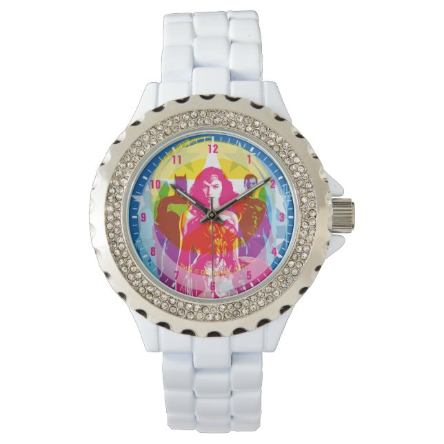 Justizielle Liga | Retro Group & Logo Pop Art Armbanduhr (Vorderseite)