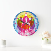 Justizielle Liga | Retro Group & Logo Pop Art Große Wanduhr (Zuhause)