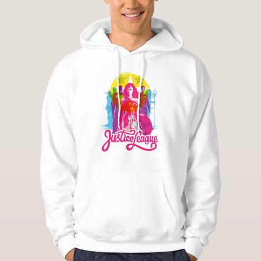 Justizielle Liga | Retro Group & Logo Pop Art Hoodie (Vorderseite)