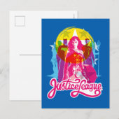 Justizielle Liga | Retro Group & Logo Pop Art Postkarte (Vorne/Hinten)