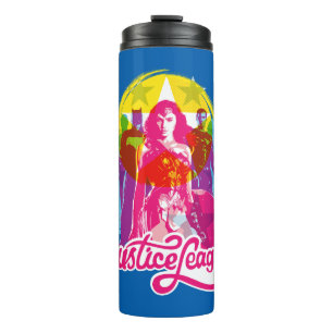 Justizielle Liga   Retro Group & Logo Pop Art Thermosbecher