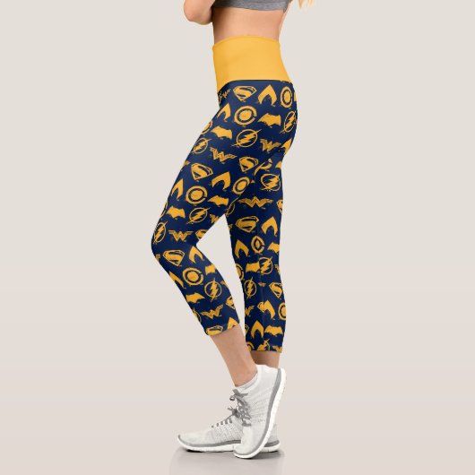 Justizielle Liga | Stylisierte Teamsymbole Lineup Capri Leggings (Links)