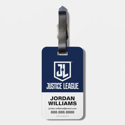 Justizielle Liga | Stylisierte Teamsymbole Lineup Gepäckanhänger (Rückseite vertikal)