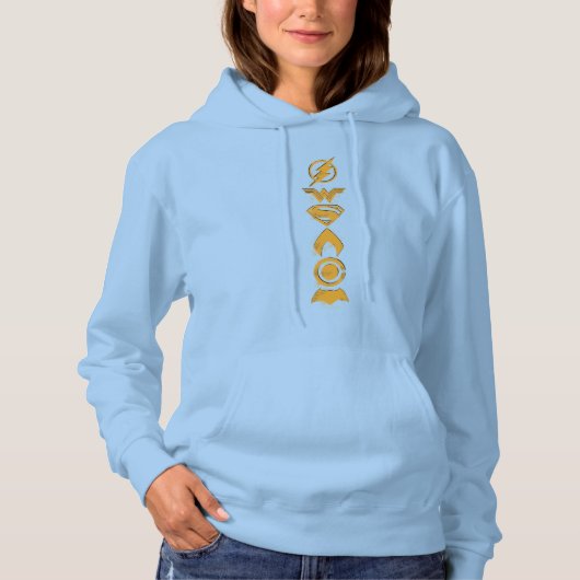 Justizielle Liga | Stylisierte Teamsymbole Lineup Hoodie (Vorderseite)