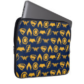 Justizielle Liga | Stylisierte Teamsymbole Lineup Laptopschutzhülle (Vorne Rechts)