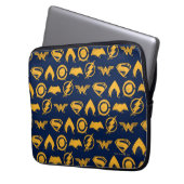 Justizielle Liga | Stylisierte Teamsymbole Lineup Laptopschutzhülle (Vorderseite Links)