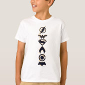 Justizielle Liga | Stylisierte Teamsymbole Lineup T-Shirt (Vorderseite)