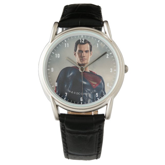 Justizielle Liga | Superman auf Schlachtfeld Armbanduhr (Vorderseite)