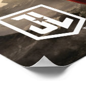 Justizielle Liga | Superman auf Schlachtfeld Poster (Ecke)