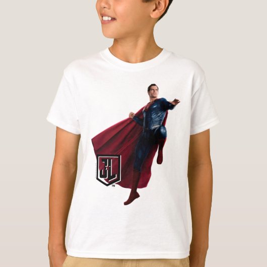 Justizielle Liga | Superman auf Schlachtfeld T-Shirt (Vorderseite)