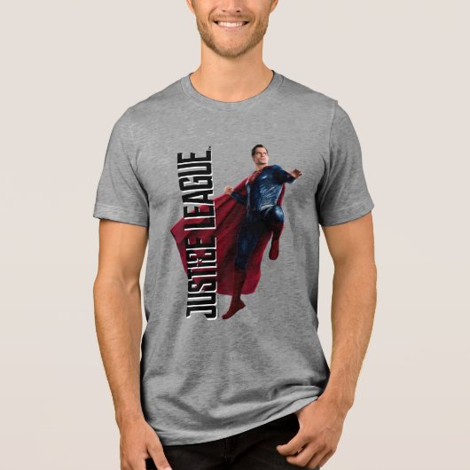 Justizielle Liga | Superman auf Schlachtfeld Tri-Blend Shirt (Vorderseite)
