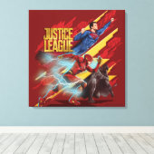 Justizielle Liga | Superman, Flash & Batman Abzeic Leinwanddruck (Insitu (Holzboden))
