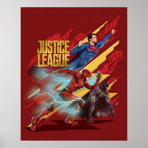 Justizielle Liga   Superman, Flash & Batman Abzeic Poster