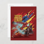 Justizielle Liga | Superman, Flash & Batman Abzeic Postkarte (Vorne/Hinten)