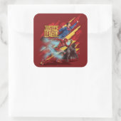 Justizielle Liga | Superman, Flash & Batman Abzeic Quadratischer Aufkleber (Tasche)