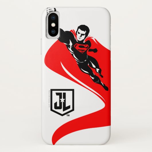 Justizielle Liga | Superman Flying Noir Pop Art Case-Mate iPhone Hülle (Rückseite)