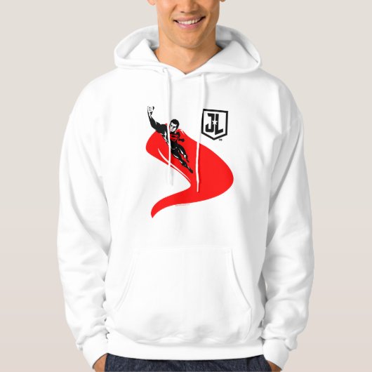Justizielle Liga | Superman Flying Noir Pop Art Hoodie (Vorderseite)