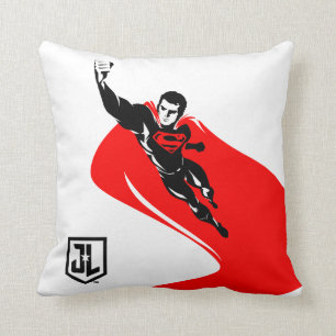 Justizielle Liga   Superman Flying Noir Pop Art Kissen