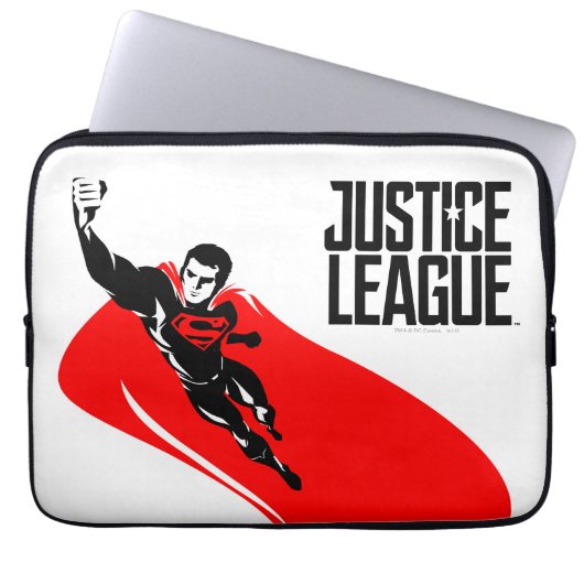 Justizielle Liga | Superman Flying Noir Pop Art Laptopschutzhülle (Vorderseite)