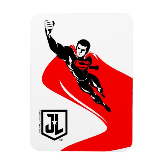 Justizielle Liga | Superman Flying Noir Pop Art Magnet (Vertikal)