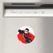 Justizielle Liga | Superman Flying Noir Pop Art Magnet (In Situ (Geschirrspüler))