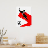 Justizielle Liga | Superman Flying Noir Pop Art Poster (Küche)