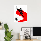 Justizielle Liga | Superman Flying Noir Pop Art Poster (Heimbüro)