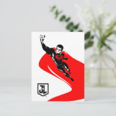Justizielle Liga | Superman Flying Noir Pop Art Postkarte (Stehend Vorderseite)