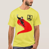 Justizielle Liga | Superman Flying Noir Pop Art T-Shirt (Vorderseite)