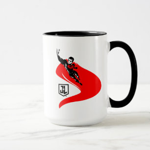 Justizielle Liga   Superman Flying Noir Pop Art Tasse