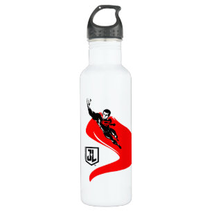 Justizielle Liga   Superman Flying Noir Pop Art Trinkflasche