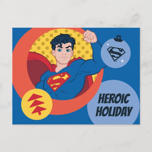 Justizielle Liga Superman Holiday Bauble Feiertagspostkarte (Vorderseite)