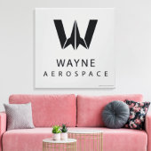 Justizielle Liga | Wayne Aerospace Logo Leinwanddruck (Insitu (Wohnzimmer))