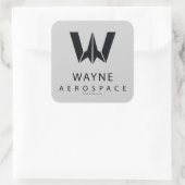 Justizielle Liga | Wayne Aerospace Logo Quadratischer Aufkleber (Tasche)