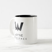 Justizielle Liga | Wayne Aerospace Logo Zweifarbige Tasse (Vorderseite Links)