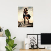 Justizielle Liga | Wonder Woman auf dem Schlachtfe Poster (Heimbüro)