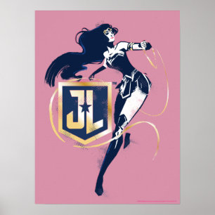 Justizielle Liga   Wonder Woman & JL Icon Pop Art Poster