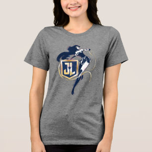 Justizielle Liga   Wonder Woman & JL Icon Pop Art Tri-Blend Shirt