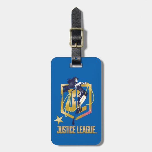 Justizielle Liga | Wonder Woman JL Logo Pop Art Gepäckanhänger (Vorderseite vertikal)