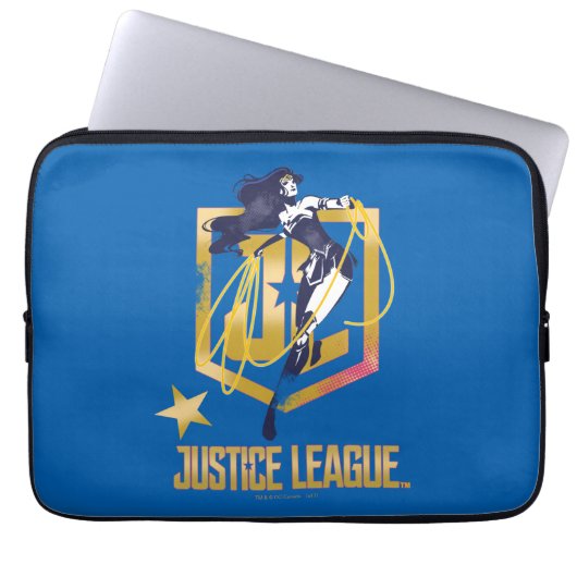 Justizielle Liga | Wonder Woman JL Logo Pop Art Laptopschutzhülle (Vorderseite)