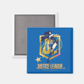 Justizielle Liga | Wonder Woman JL Logo Pop Art Magnet (Vorderseite/Rückseite)