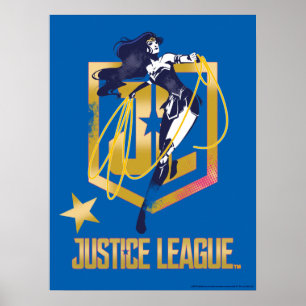 Justizielle Liga   Wonder Woman JL Logo Pop Art Poster