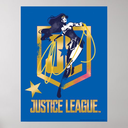 Justizielle Liga | Wonder Woman JL Logo Pop Art Poster (Vorne)