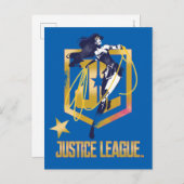 Justizielle Liga | Wonder Woman JL Logo Pop Art Postkarte (Vorne/Hinten)
