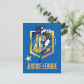 Justizielle Liga | Wonder Woman JL Logo Pop Art Postkarte (Stehend Vorderseite)