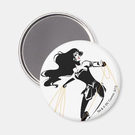 Justizielle Liga | Wonder Woman mit Lasso Pop Art Magnet (Vorderseite/Rückseite)