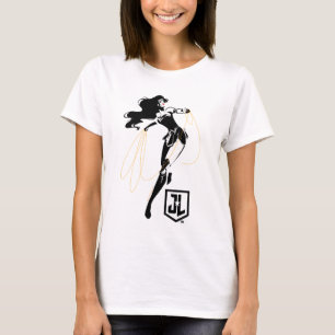 Justizielle Liga Wonder Woman mit Lasso Pop Art T-Shirt