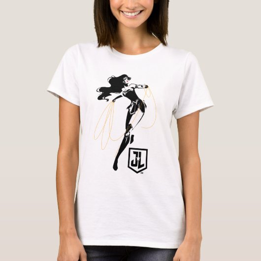 Justizielle Liga | Wonder Woman mit Lasso Pop Art T-Shirt (Vorderseite)