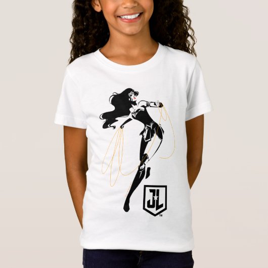Justizielle Liga | Wonder Woman mit Lasso Pop Art T-Shirt (Vorderseite)